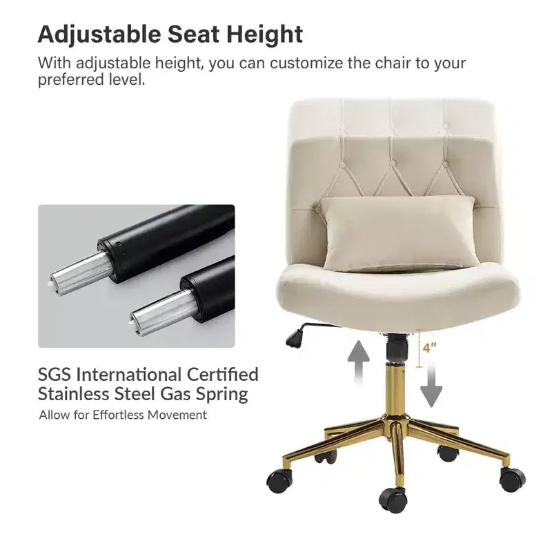 Chaise de bureau Nigel en flanelle moderne avec inclinaison et hauteur réglables Mecha|HULALA HOME