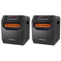 LifeSmart LifePro 1500 Watt High Power 3 Mode Programmable Space Heater with 6 Quartz Infrared Element, Remote, and Digital Display, Black (2 Pack)