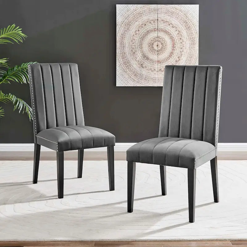 Chaises de salle à manger en velours - Lot de 2