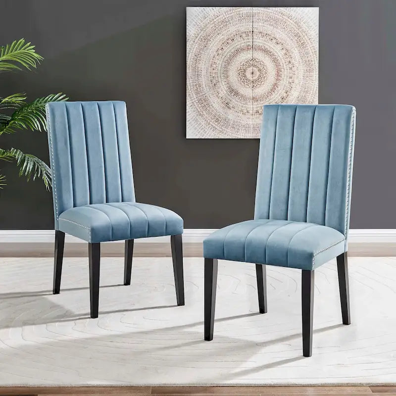 Chaises de salle à manger en velours - Lot de 2