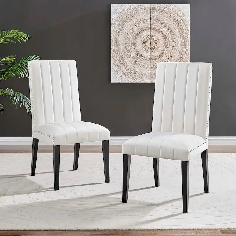 Chaises de salle à manger en velours - Lot de 2
