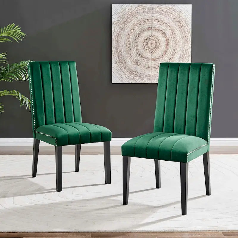 Chaises de salle à manger en velours - Lot de 2