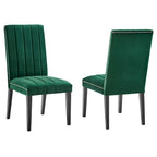 Chaises de salle à manger en velours - Lot de 2