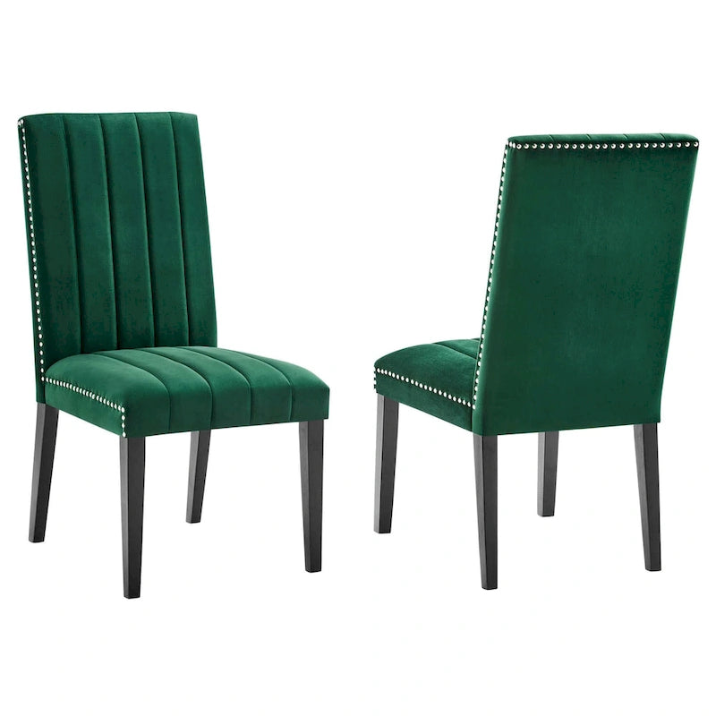 Chaises de salle à manger en velours - Lot de 2