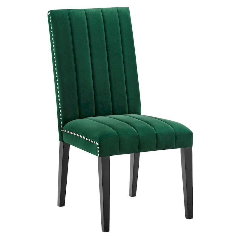 Chaises de salle à manger en velours - Lot de 2