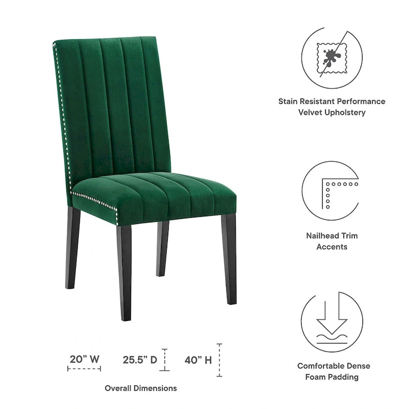 Chaises de salle à manger en velours - Lot de 2