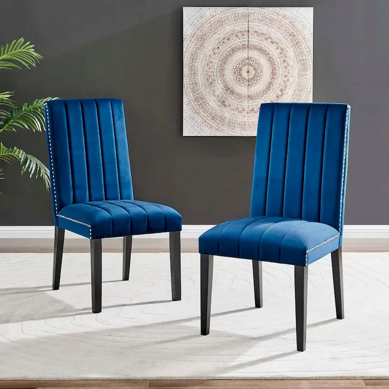 Chaises de salle à manger en velours - Lot de 2