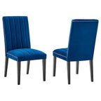 Chaises de salle à manger en velours - Lot de 2
