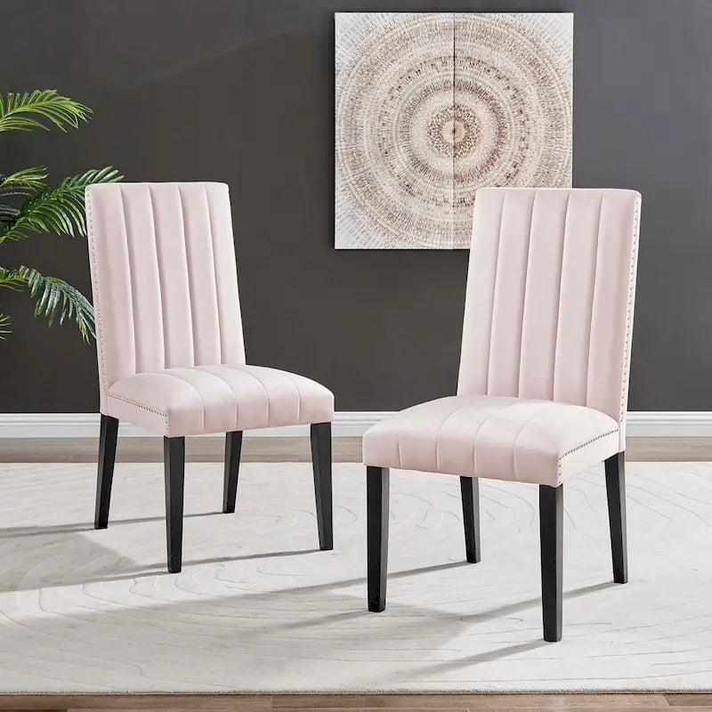 Chaises de salle à manger en velours - Lot de 2
