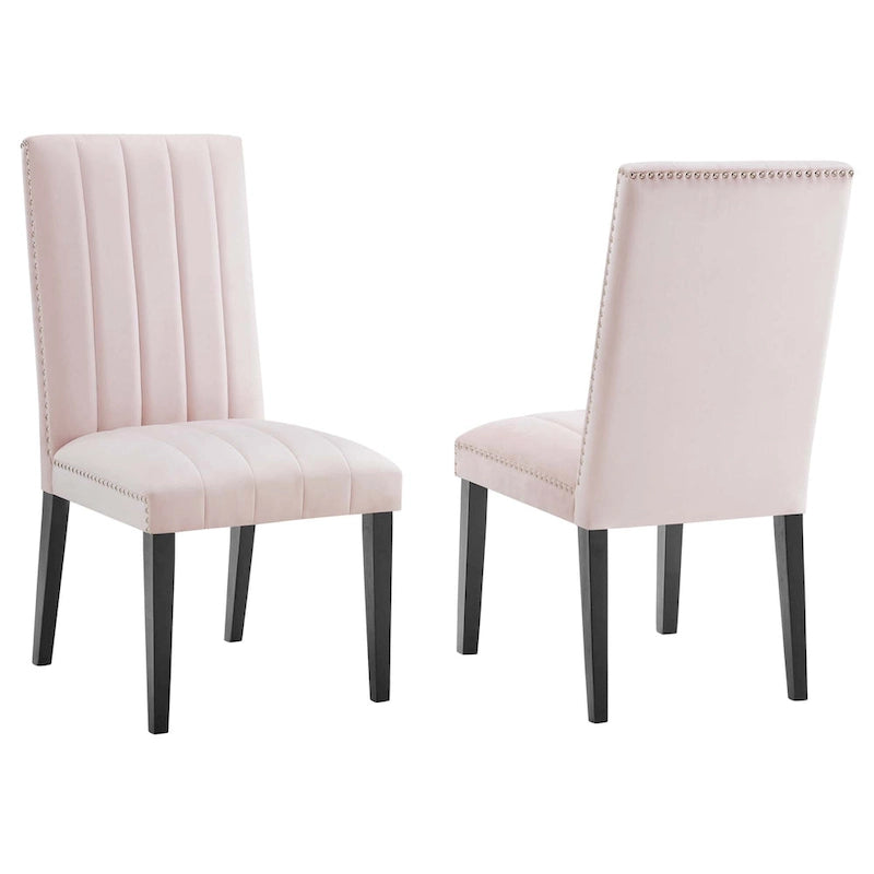 Chaises de salle à manger en velours - Lot de 2