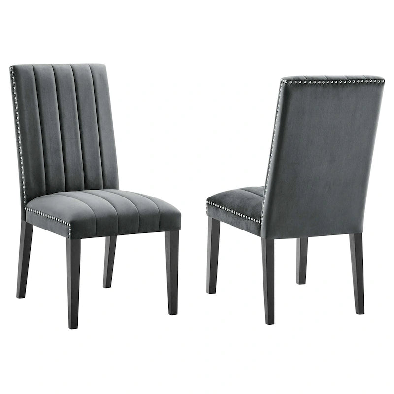 Chaises de salle à manger en velours - Lot de 2