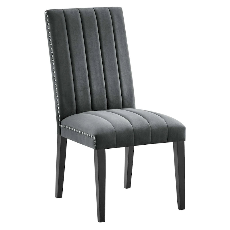 Chaises de salle à manger en velours - Lot de 2