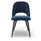 Chaise d'appoint en velours pieds noirs (Lot de 2)