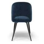 Chaise d'appoint en velours pieds noirs (Lot de 2)