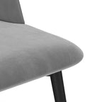 Chaise d'appoint en velours pieds noirs (Lot de 2)