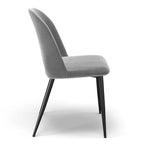 Chaise d'appoint en velours pieds noirs (Lot de 2)
