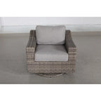 Ensemble de 4 fauteuils pivotants à bascule gris avec coussins