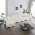 Canapé d'angle en U 5 places convertible avec 1 pouf