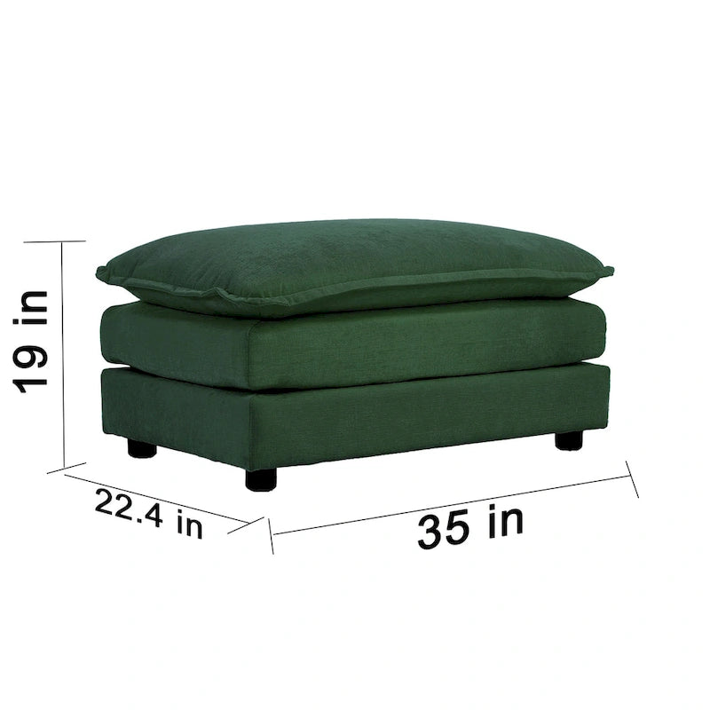 Canapé d'angle en U 5 places convertible avec 1 pouf