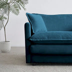 Canapé d'angle en U 5 places convertible avec 1 pouf