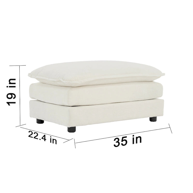 Canapé d'angle en U 5 places convertible avec 1 pouf