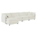Canapé d'angle en U 5 places convertible avec 1 pouf