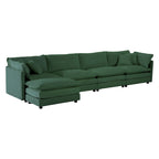 Canapé d'angle en U 5 places convertible avec 1 pouf