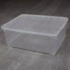 Basicwise Boîtes de rangement transparentes pour chaussures avec couvercles - Bac de rangement en plastique empilable pour placard, rangement de baskets, accessoires - Incassable, ajustement sécurisé
