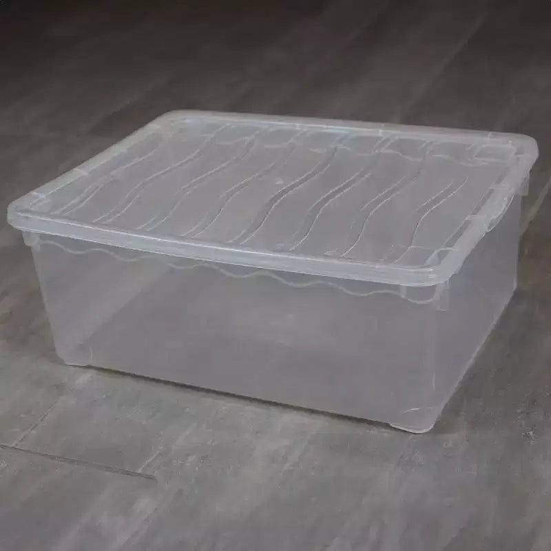 Basicwise Boîtes de rangement transparentes pour chaussures avec couvercles - Bac de rangement en plastique empilable pour placard, rangement de baskets, accessoires - Incassable, ajustement sécurisé