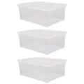 Basicwise Clear Shoe Storage Boxes with Lids - Stackable Plastic Organizer Bin for Closet, Sneaker Storage, Accessories - Shatterproof, Secure-Fit