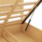 Lit plateforme en bois avec rangement intégré et 2 tiroirs, couleur bois