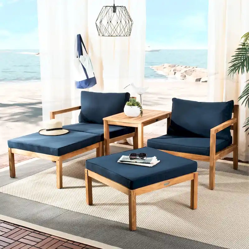 SAFAVIEH Outdoor Maiya Ensemble de 5 pièces pour extérieur - 29L x 27P x 27H