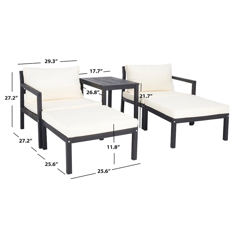SAFAVIEH Outdoor Maiya Ensemble de 5 pièces pour extérieur - 29L x 27P x 27H
