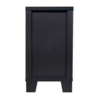 Buffet-Bahut Merrick Lane à trois tiroirs en bois composite avec trois portes d'armoire en verre trempé pour salle à manger/cuisine