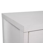 Buffet-Bahut Merrick Lane à trois tiroirs en bois composite avec trois portes d'armoire en verre trempé pour salle à manger/cuisine