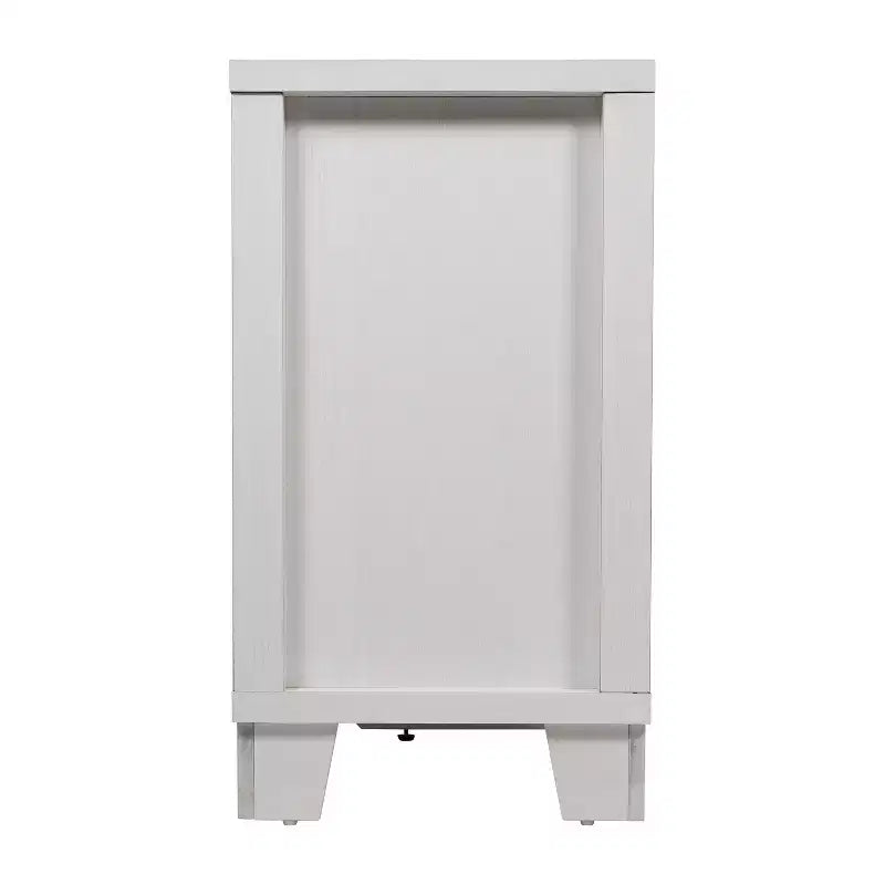 Buffet-Bahut Merrick Lane à trois tiroirs en bois composite avec trois portes d'armoire en verre trempé pour salle à manger/cuisine