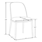 LeisureMod Tule – Lot de 2 chaises de salle à manger modernes avec assise en similicuir, velours ou daim et structure en acier blanc – Cuisine, salle à manger, maison, café, sièges