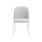 LeisureMod Tule – Lot de 2 chaises de salle à manger modernes avec assise en similicuir, velours ou daim et structure en acier blanc – Cuisine, salle à manger, maison, café, sièges