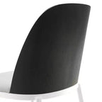 LeisureMod Tule – Lot de 2 chaises de salle à manger modernes avec assise en similicuir, velours ou daim et structure en acier blanc – Cuisine, salle à manger, maison, café, sièges