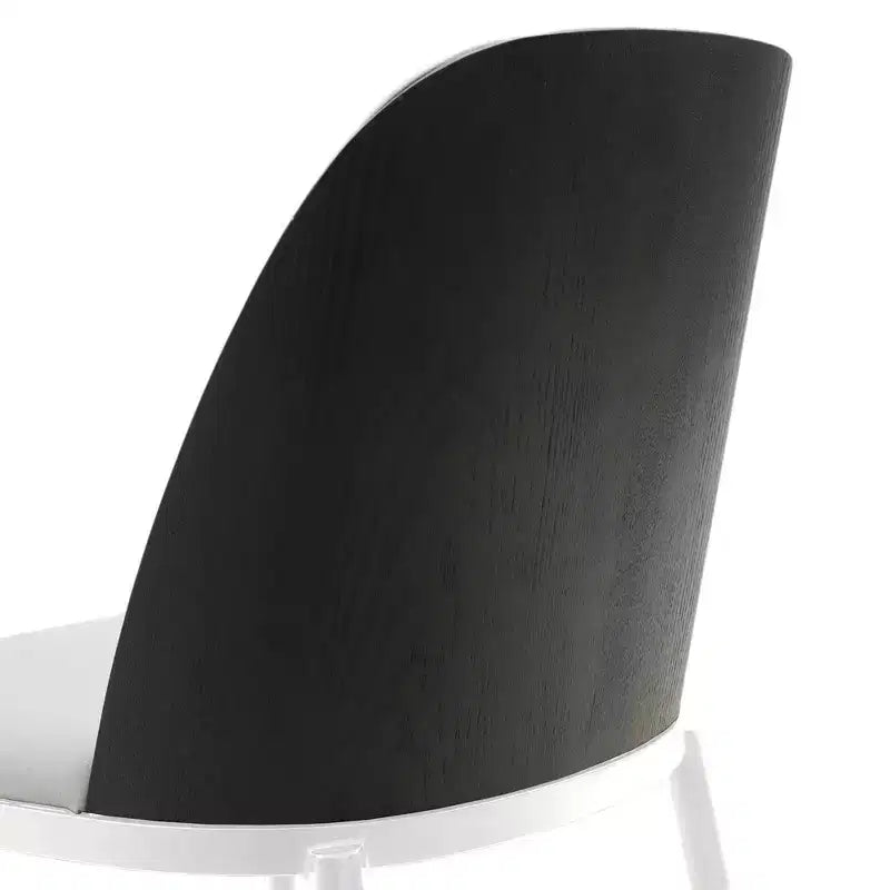 LeisureMod Tule – Lot de 2 chaises de salle à manger modernes avec assise en similicuir, velours ou daim et structure en acier blanc – Cuisine, salle à manger, maison, café, sièges