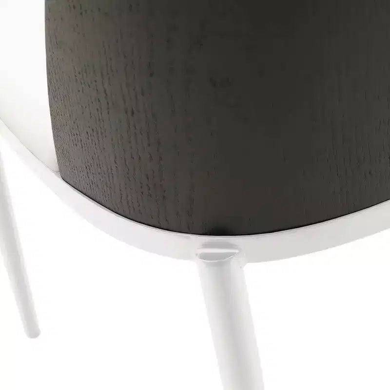 LeisureMod Tule – Lot de 2 chaises de salle à manger modernes avec assise en similicuir, velours ou daim et structure en acier blanc – Cuisine, salle à manger, maison, café, sièges