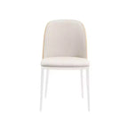 LeisureMod Tule – Lot de 2 chaises de salle à manger modernes avec assise en similicuir, velours ou daim et structure en acier blanc – Cuisine, salle à manger, maison, café, sièges