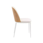 LeisureMod Tule – Lot de 2 chaises de salle à manger modernes avec assise en similicuir, velours ou daim et structure en acier blanc – Cuisine, salle à manger, maison, café, sièges