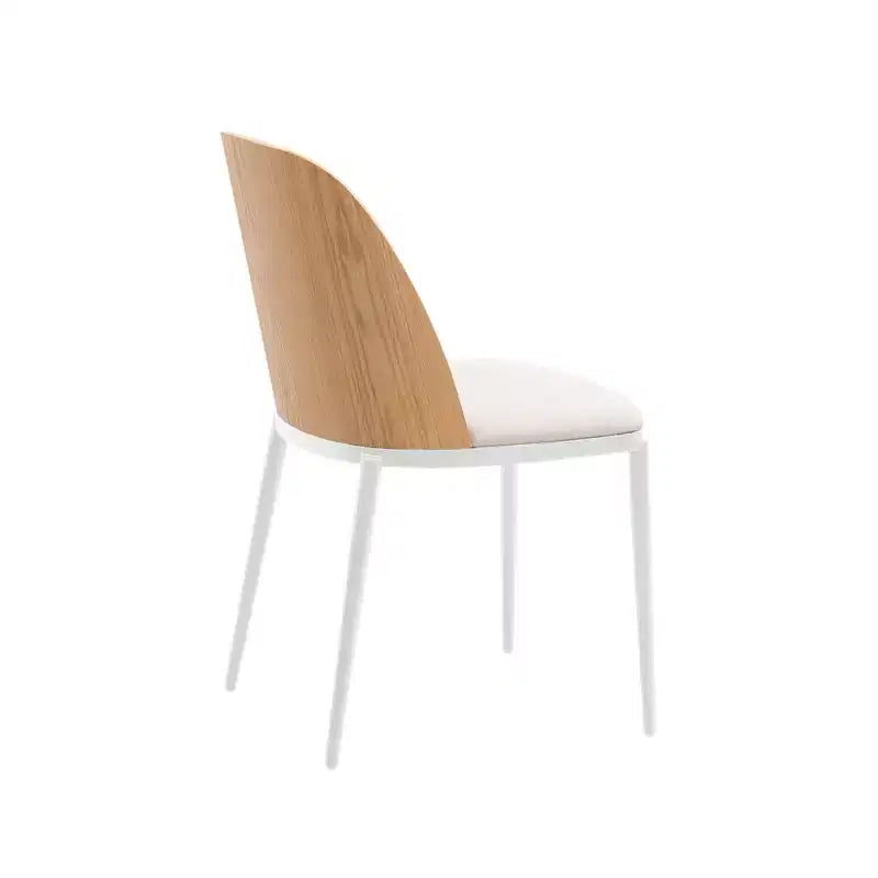 LeisureMod Tule – Lot de 2 chaises de salle à manger modernes avec assise en similicuir, velours ou daim et structure en acier blanc – Cuisine, salle à manger, maison, café, sièges