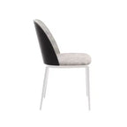LeisureMod Tule – Lot de 2 chaises de salle à manger modernes avec assise en similicuir, velours ou daim et structure en acier blanc – Cuisine, salle à manger, maison, café, sièges