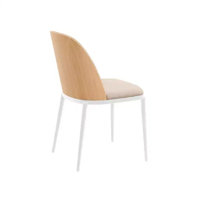 LeisureMod Tule – Lot de 2 chaises de salle à manger modernes avec assise en similicuir, velours ou daim et structure en acier blanc – Cuisine, salle à manger, maison, café, sièges