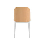 LeisureMod Tule – Lot de 2 chaises de salle à manger modernes avec assise en similicuir, velours ou daim et structure en acier blanc – Cuisine, salle à manger, maison, café, sièges