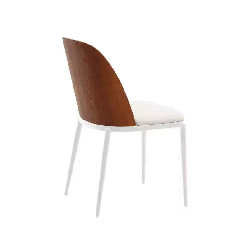 LeisureMod Tule – Lot de 2 chaises de salle à manger modernes avec assise en similicuir, velours ou daim et structure en acier blanc – Cuisine, salle à manger, maison, café, sièges