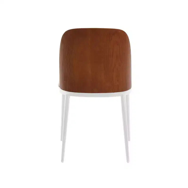 LeisureMod Tule – Lot de 2 chaises de salle à manger modernes avec assise en similicuir, velours ou daim et structure en acier blanc – Cuisine, salle à manger, maison, café, sièges