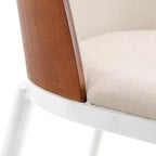 LeisureMod Tule – Lot de 2 chaises de salle à manger modernes avec assise en similicuir, velours ou daim et structure en acier blanc – Cuisine, salle à manger, maison, café, sièges